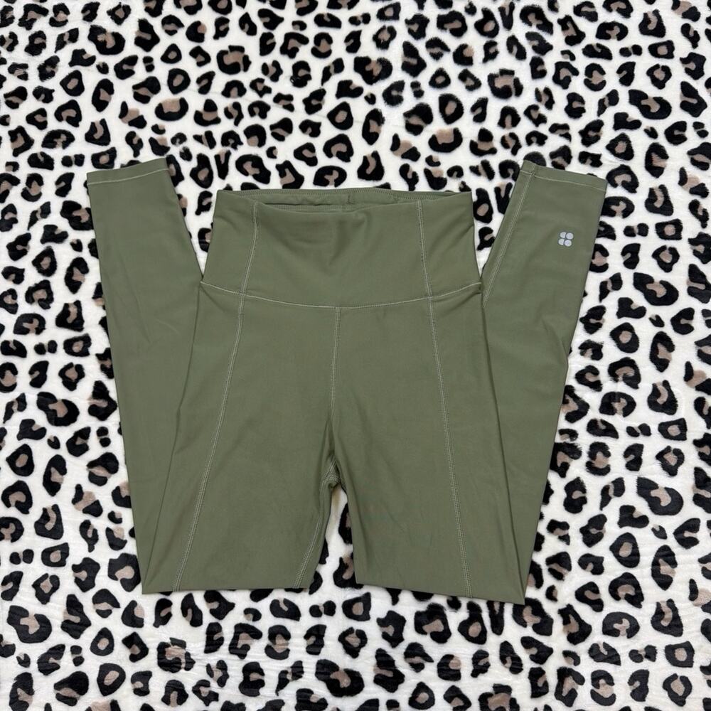 Sweaty Betty Khaki Brown Olive Power 7/8 High Rise Pocketless Leggings Size XXS